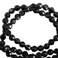 Natuursteen kralen crystal facet geslepen 3mm Black
